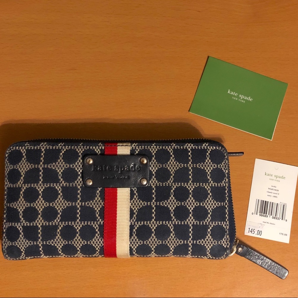 Kate Spade Horizontal Wallet Zip Around Blue